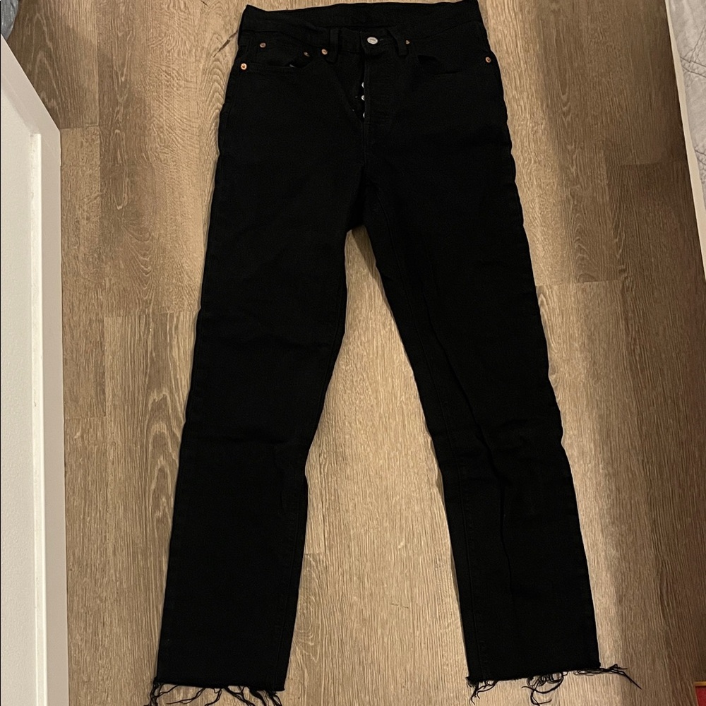 Levi 501s Black Straight-Leg Jeans